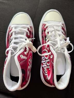 Dr Pepper Logo Canvas High Top Sneakers Shoes Size 39